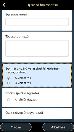 Adja hozzá és szerkessze az űrlapok mezőit, hogy opciókat javasolhasson ügyfeleinek.